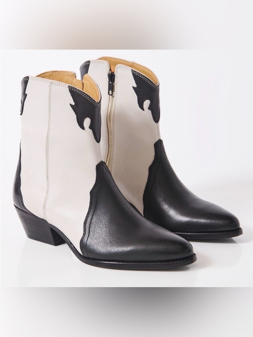 NIB Free People New Frontier Western Boot in Arctic Fox Combo